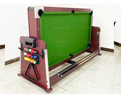 Mesa Multijuego  4 en 1 Giratoria de 7 ft, Air-Hockey, Billar, Ping-Pong, Cubierta de Comedor (Café, paño verde)